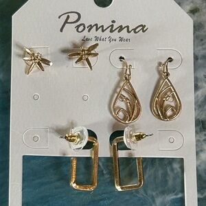 Pomina Gold Earrings Set for Women